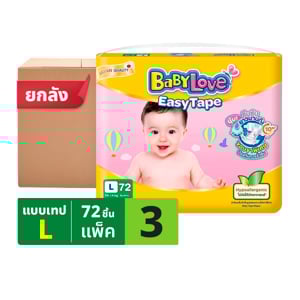 BABYLOVE Easy Tape Diapers Size L Mega Pack 72 pcs x3 Pack