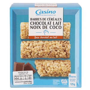 Casino Cereal Bar Chocolate and Coconut Flavor 125 g.