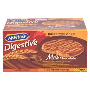 McVitie's Digestive Wheatmeal Biscuits Milk Chocolate Flavor 200 G