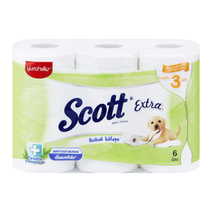 SCOTT Extra Tissue Paper Super Jumbo Roll Pack 6