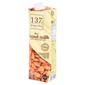 137 DEGREES Almond Milk UHT Unsweetened 1000 ml.