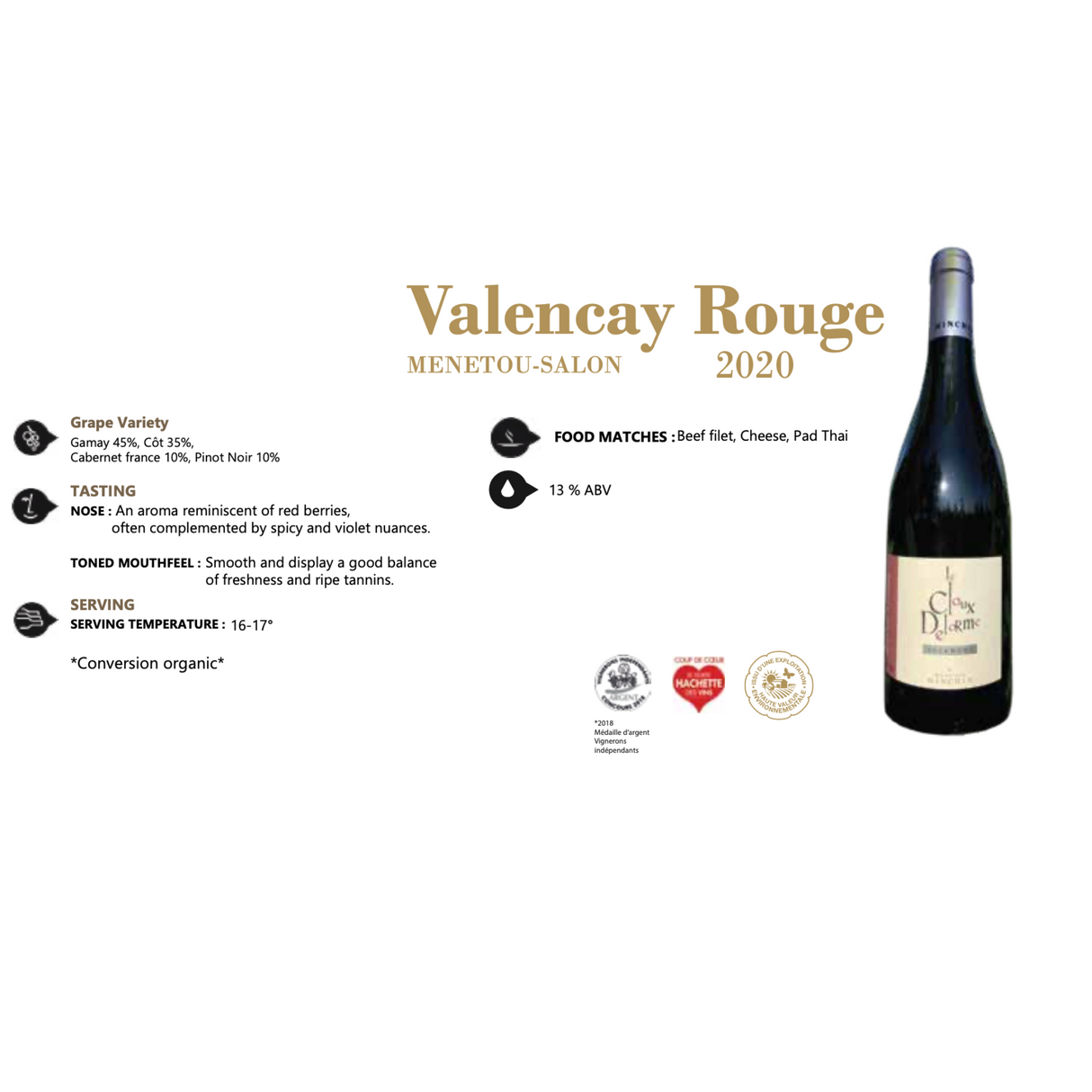 Valencay rouge | Le clos Delorme, Menetou salon 2020